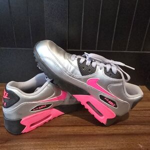 Nike Air Max Silver and Pink Sneakers